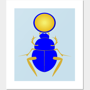 Ancient Egyptian Scarab beetle and Aten Posters and Art